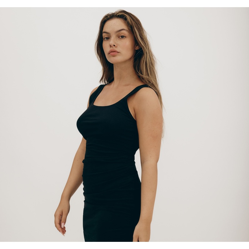 Core Bold Rib Ruched Side Dress