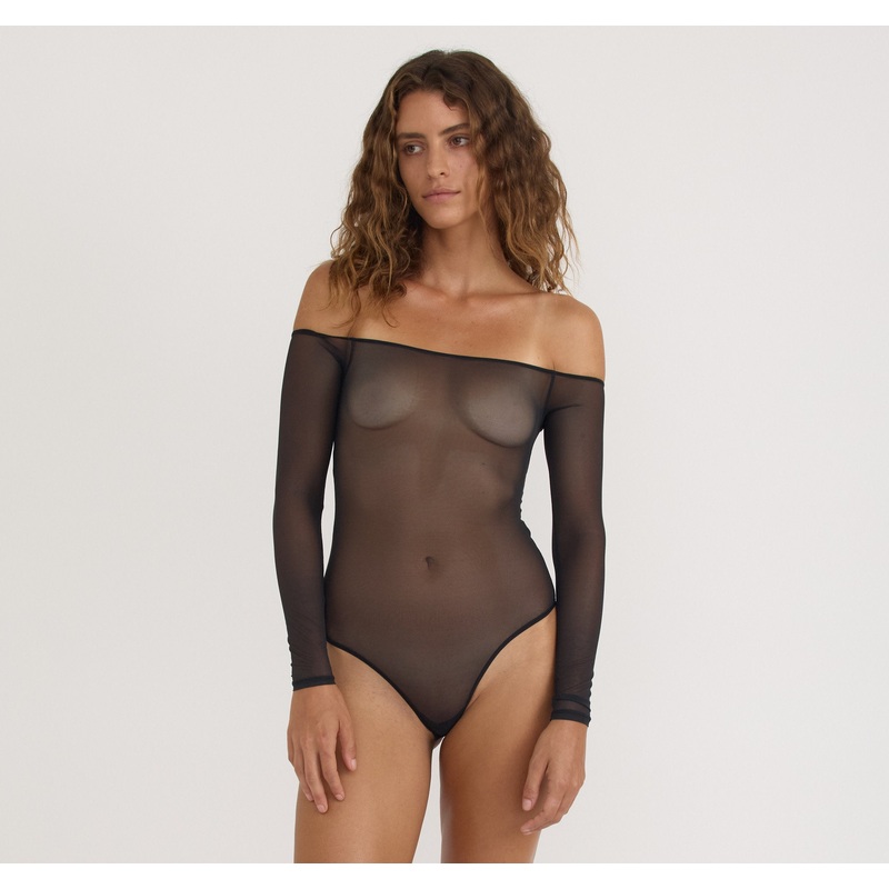 Mesh Off-Shoulder Bodysuit