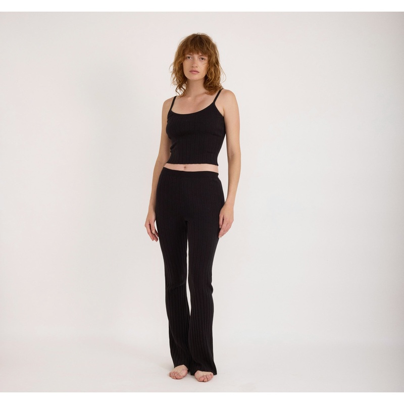 Soft Knit Rib Flare Pants