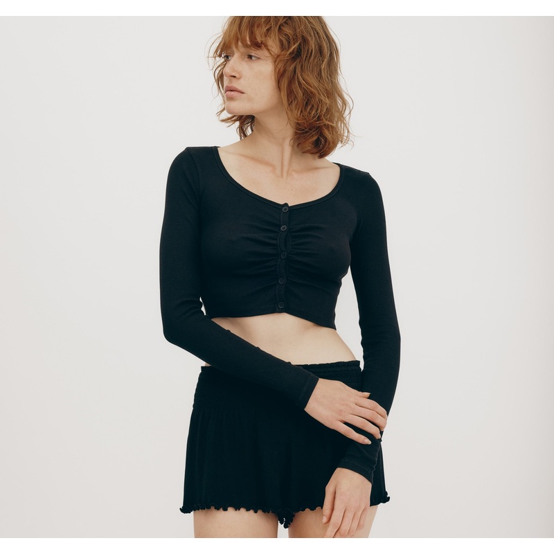 Core Extend Rib Crop Cardigan
