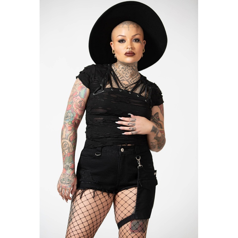 Fury Road Denim Garter Shorts