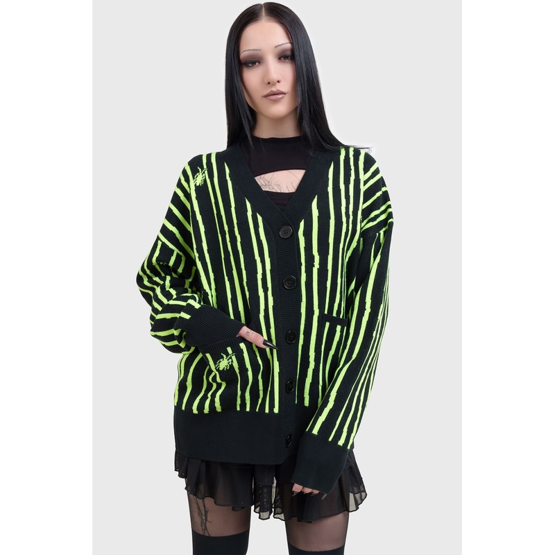 Beetlejuice Beetlejuice Beetlejuice Intarsia Cardigan