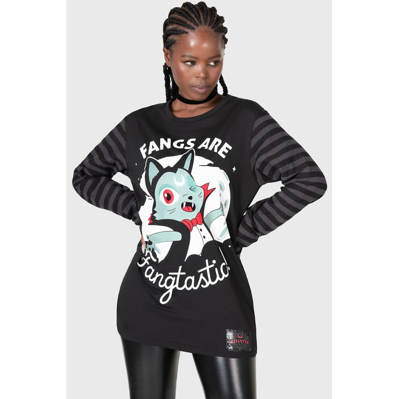 Fangtasy Stripe Sleeve Top