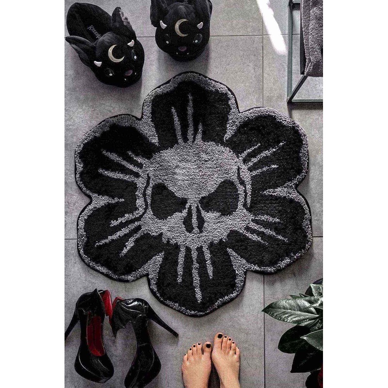 Grim Blossom Bathroom Rug