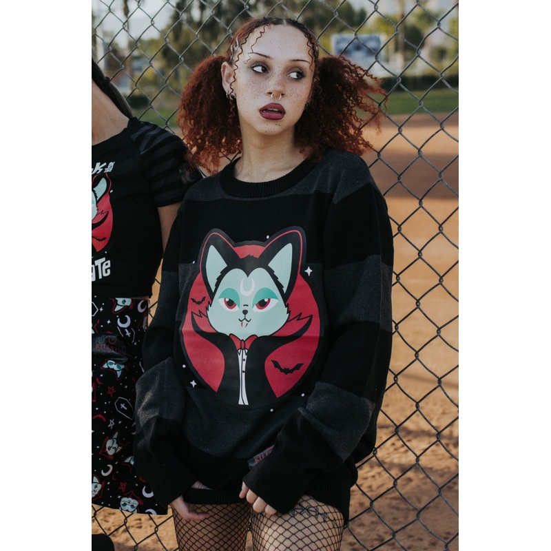 Vampurr Stripe Sweater [GREY]