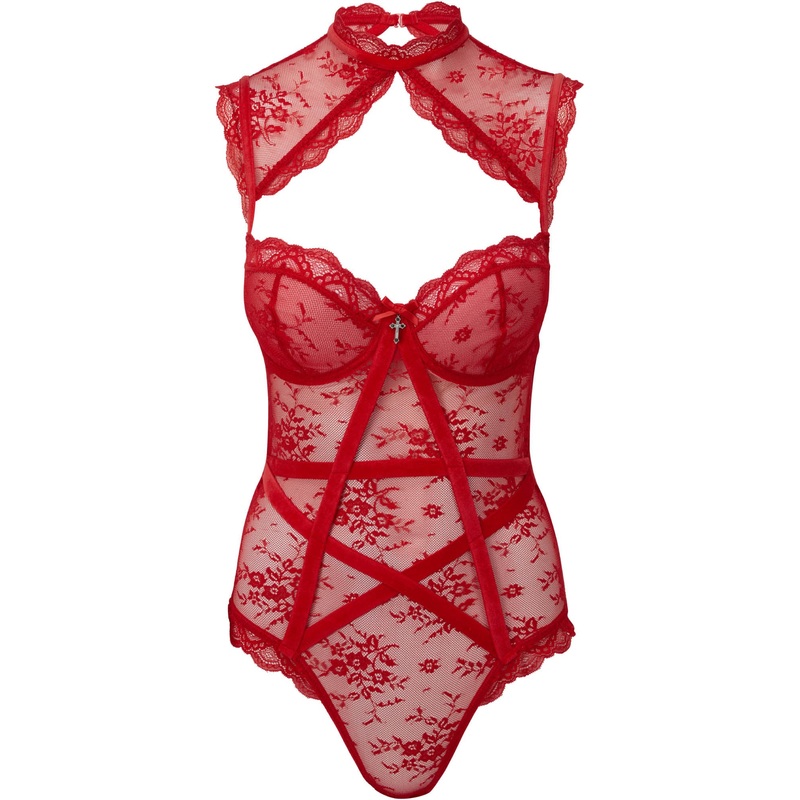 Dark Desire Lace Bodysuit [SCARLET]