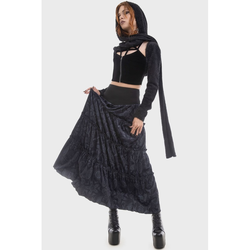 Half Vamp Maxi Skirt
