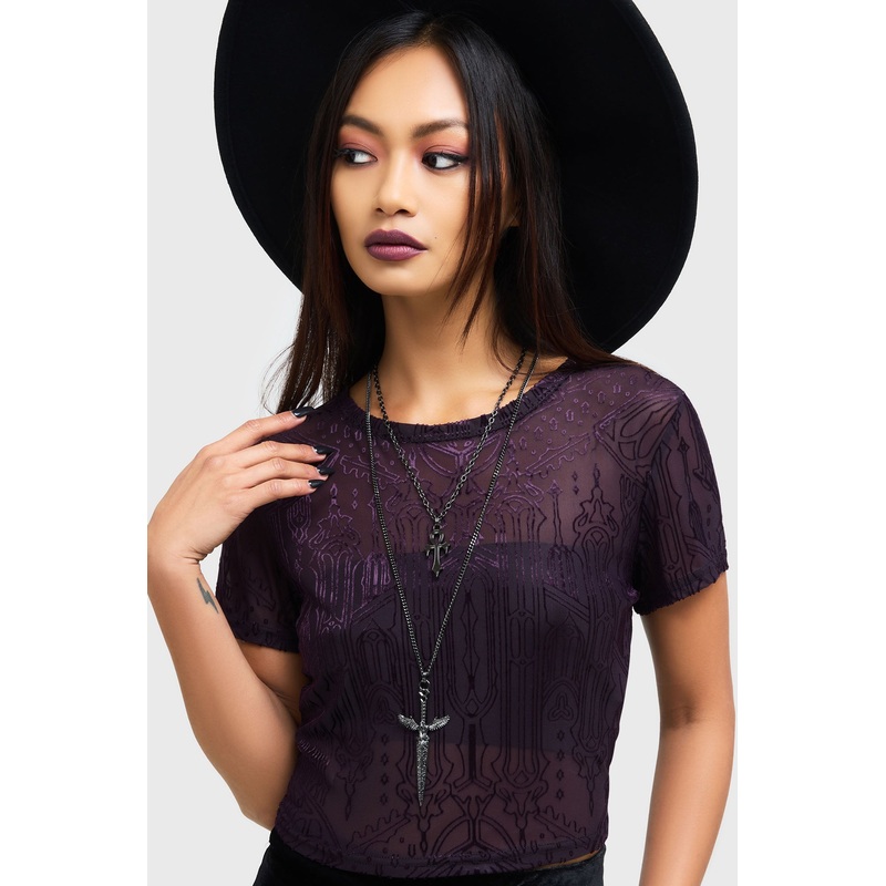 Chapel Of Hatred Crop Top [Purple]