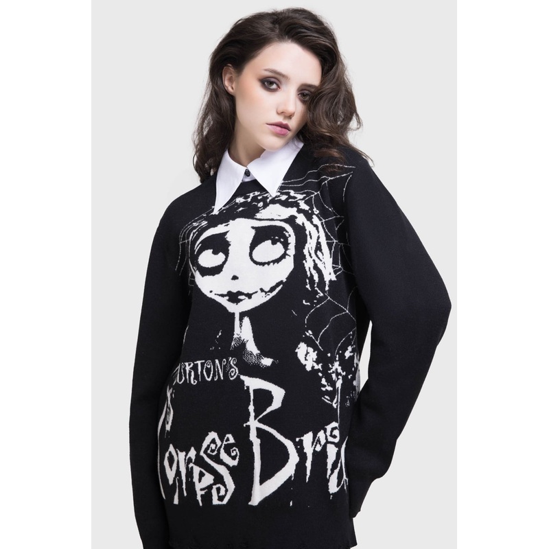 Corpse Bride Distressed Sweater