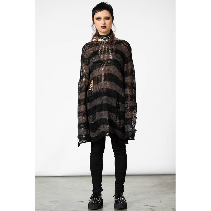 Ash Distress Knit Sweater [B]