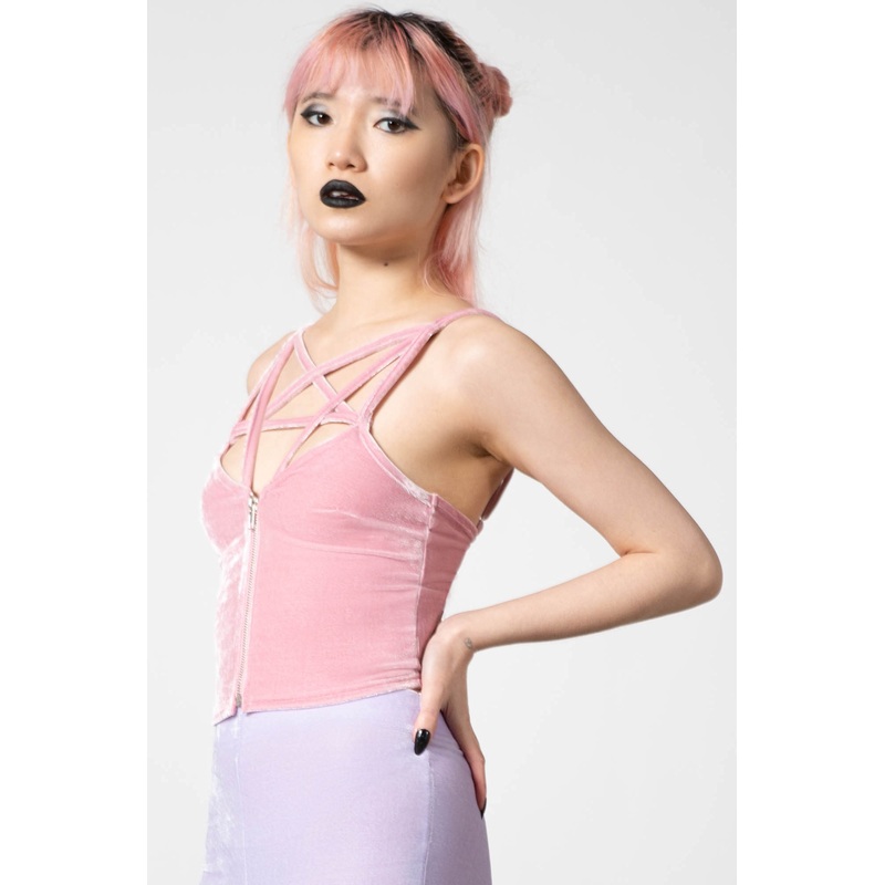 Lost In Sin Zip Top [PASTEL PINK]