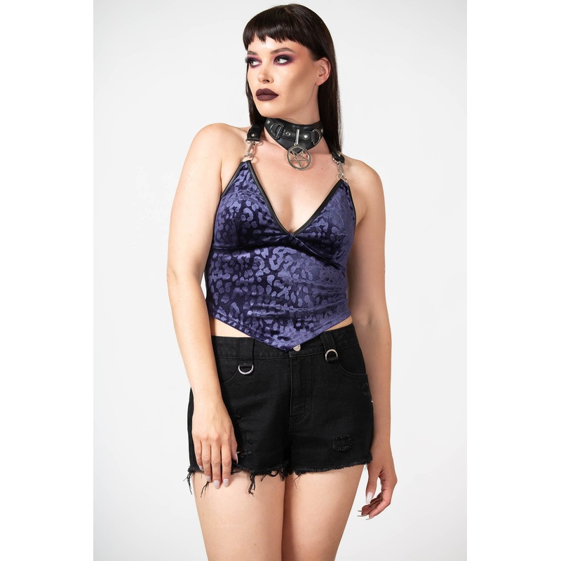 Alley Cat Halter Top [PLUM]