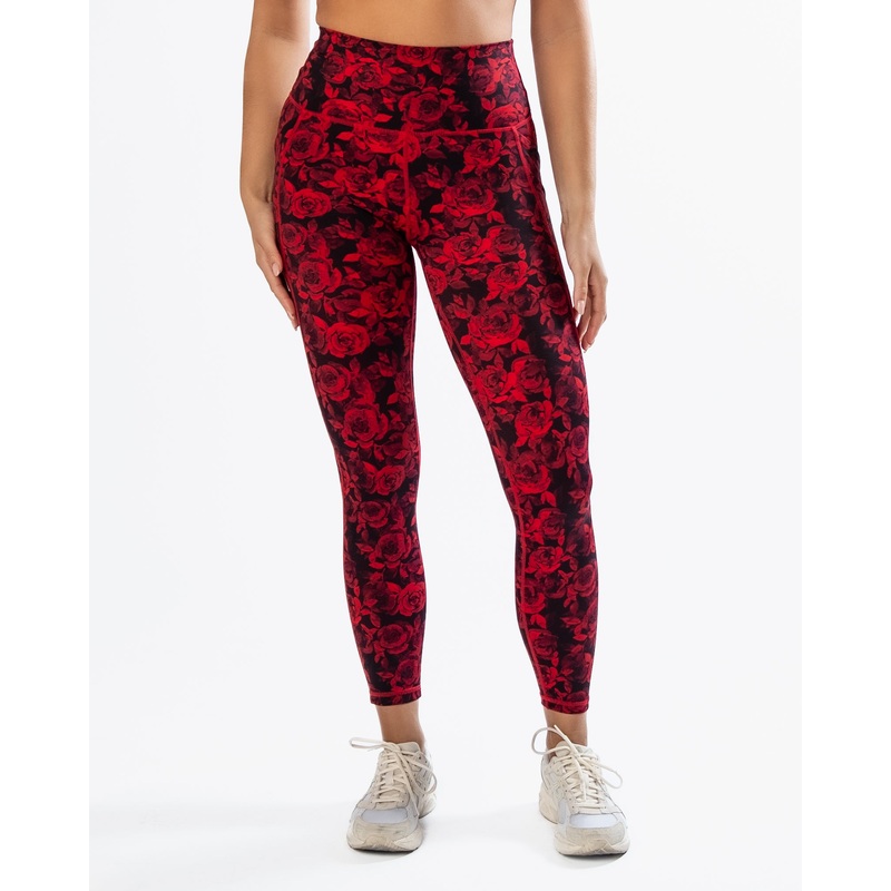 Lux Pace Leggings (26 in.) – Red Roses – FINAL SALE
