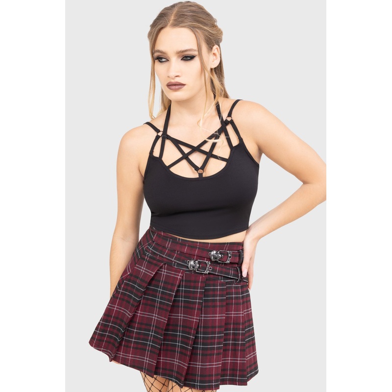 Tartan Riot Skirt [BURGUNDY]