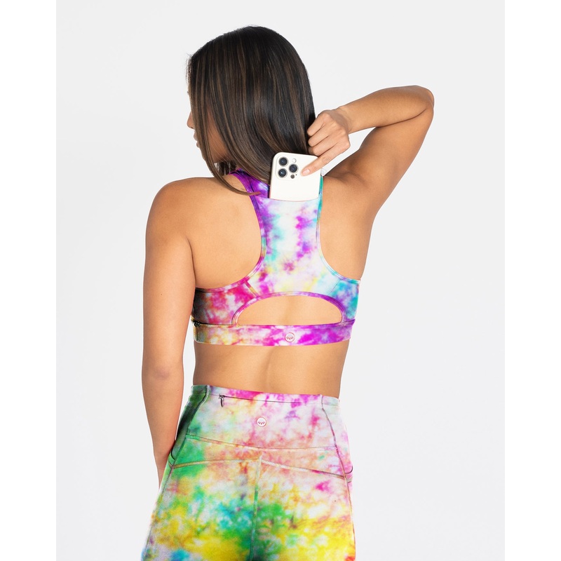 Lux Sarah Sports Bra – Rainbow Tie Dye – FINAL SALE