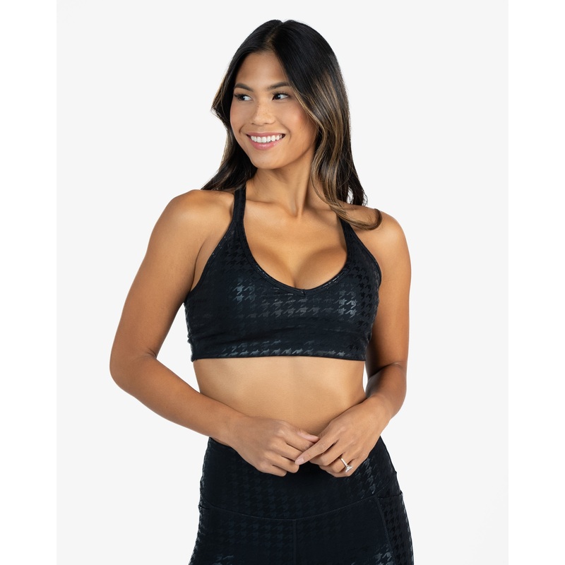 Skin Move Bra – Black Houndstooth – FINAL SALE
