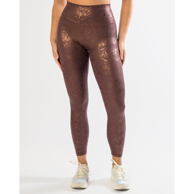 Skin Salutation Leggings – Fossil/Rose Gold Snake Foil