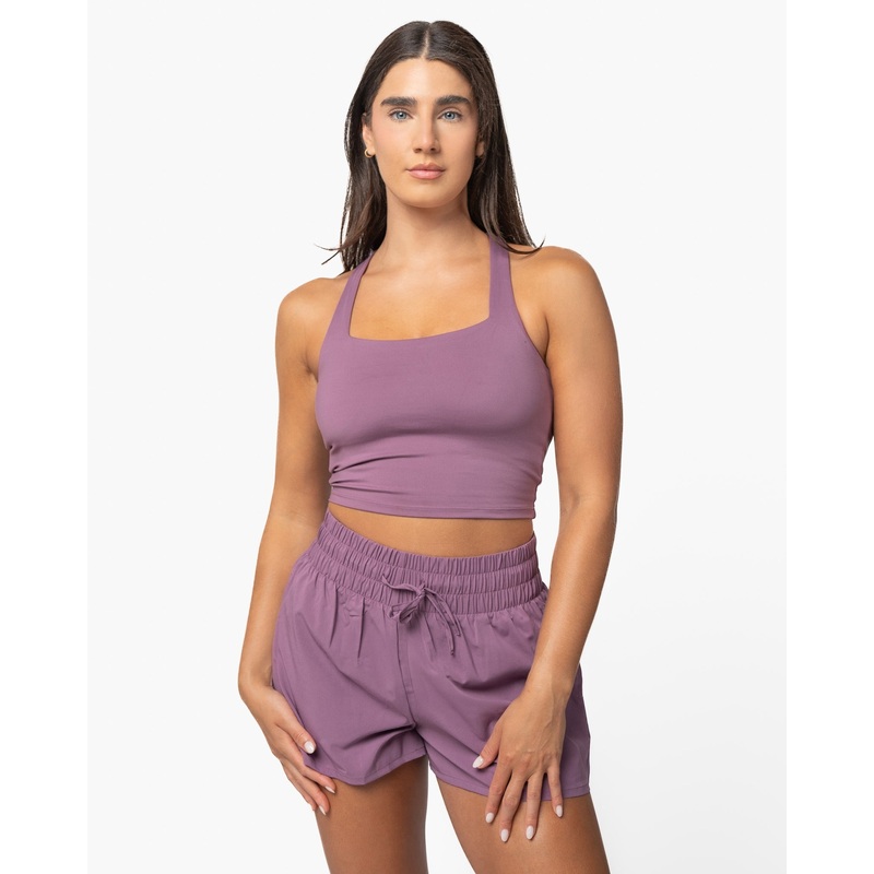 Skin Twist Back Crop – Hazy Lilac