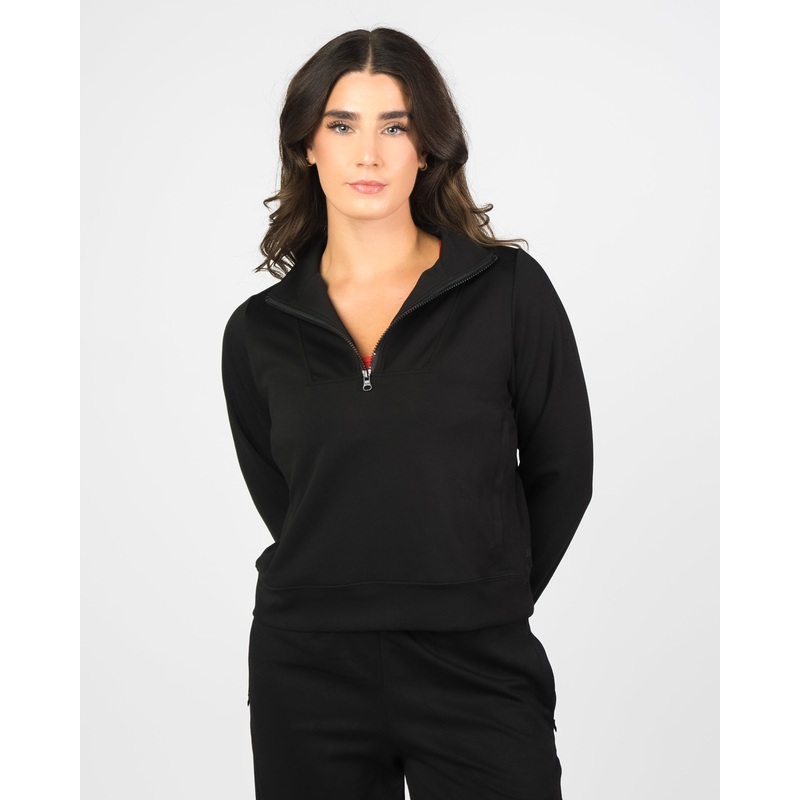 Soft Scuba Quarter Zip – Black – FINAL SALE