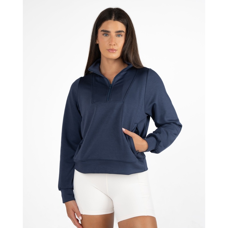 Soft Scuba Quarter Zip – Light Navy – FINAL SALE