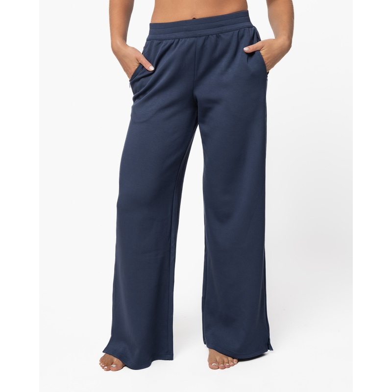 Soft Scuba Wide Leg Pant – Light Navy – FINAL SALE