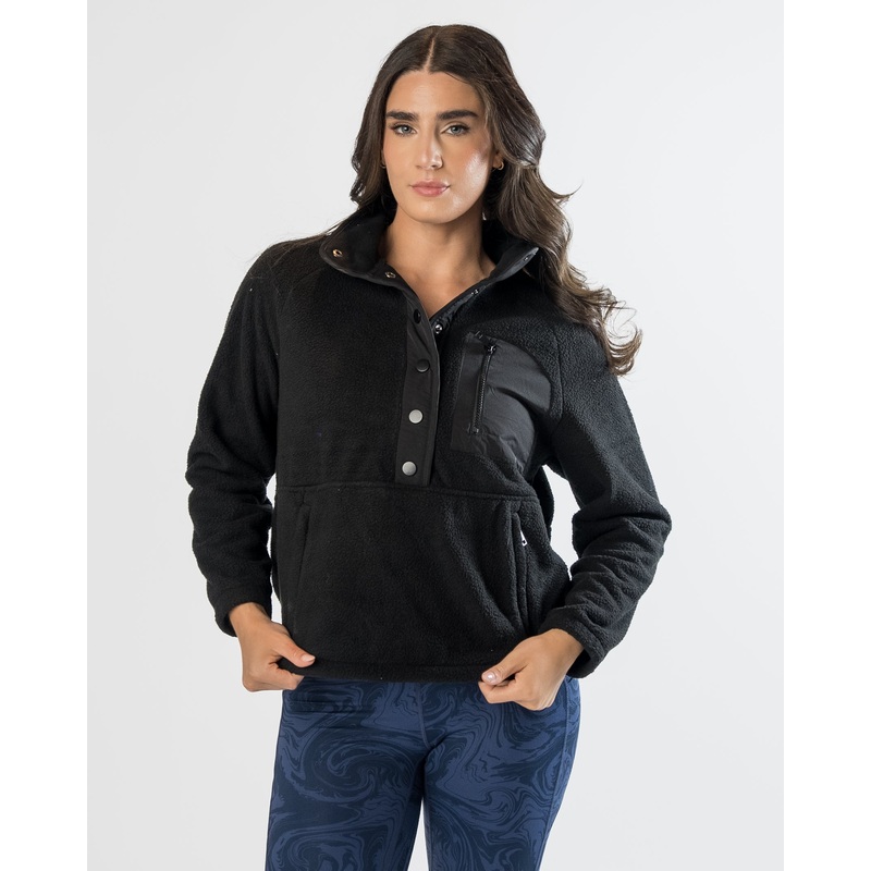 Summit Snap Fleece – Black – FINAL SALE