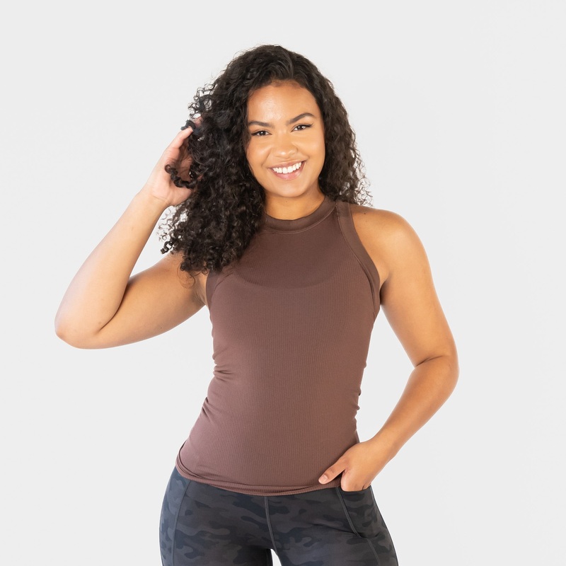 Bella Ribbed Tank – Fossil