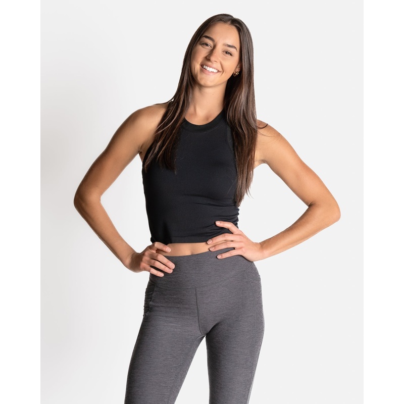 Bella Ribbed Tank Short – Black