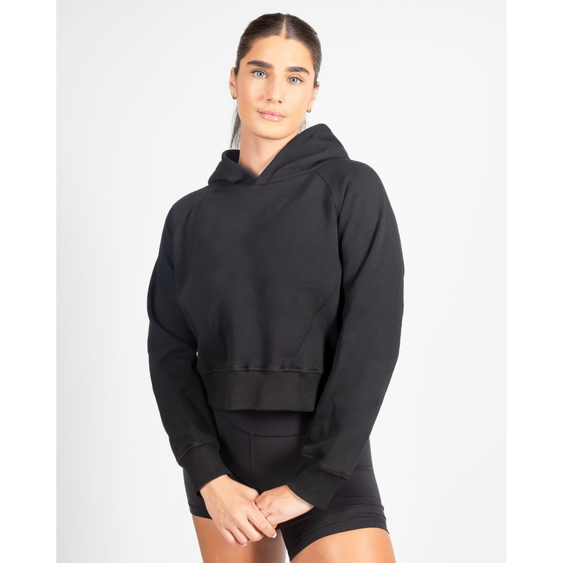 Classic Cropped Hoodie – Black – FINAL SALE