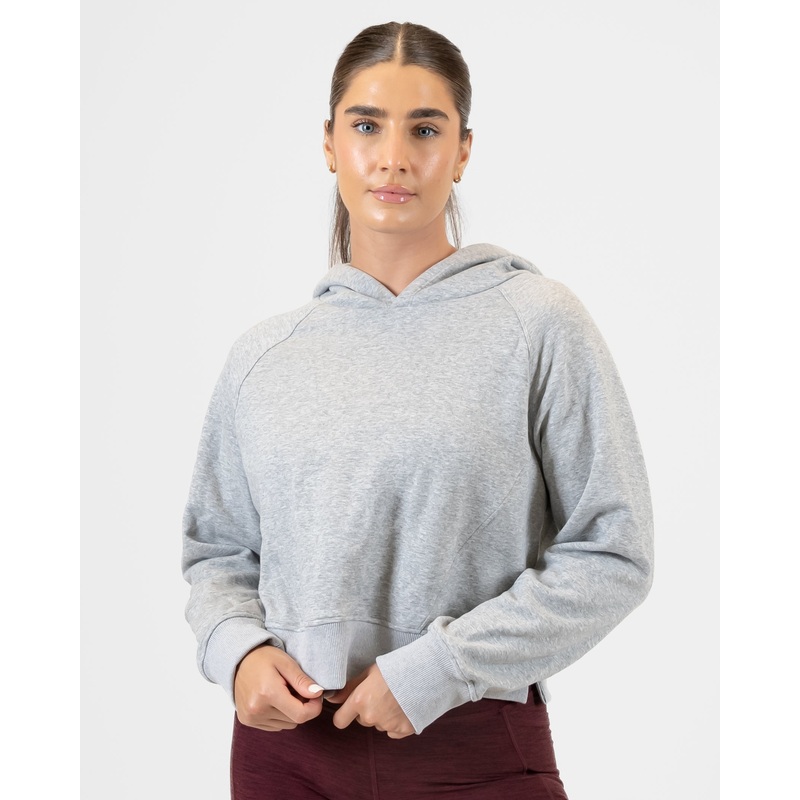 Classic Cropped Hoodie – Heathered Gray – FINAL SALE