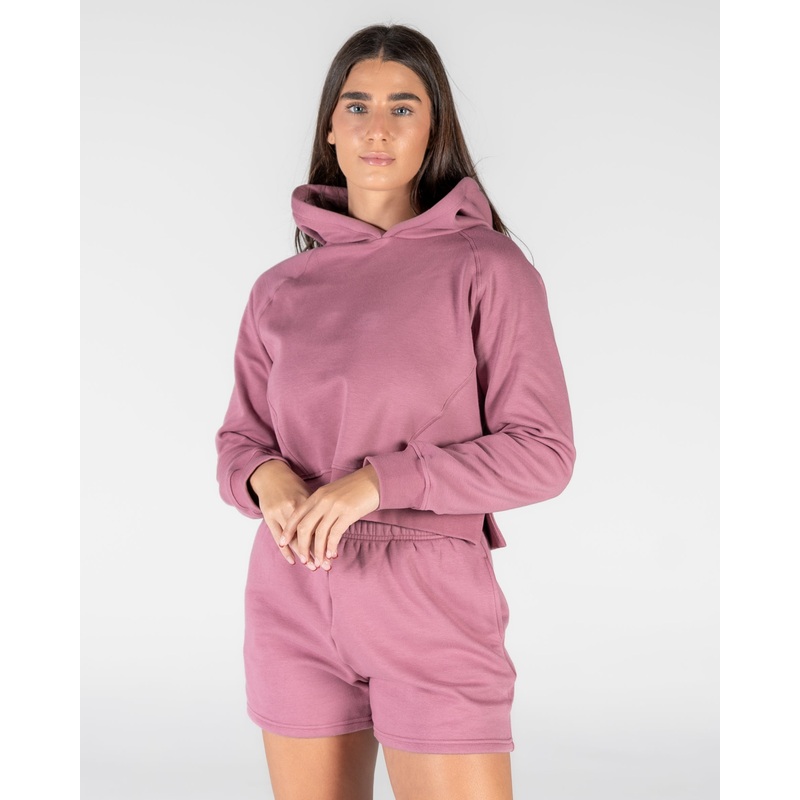 Classic Cropped Hoodie – Rose – FINAL SALE