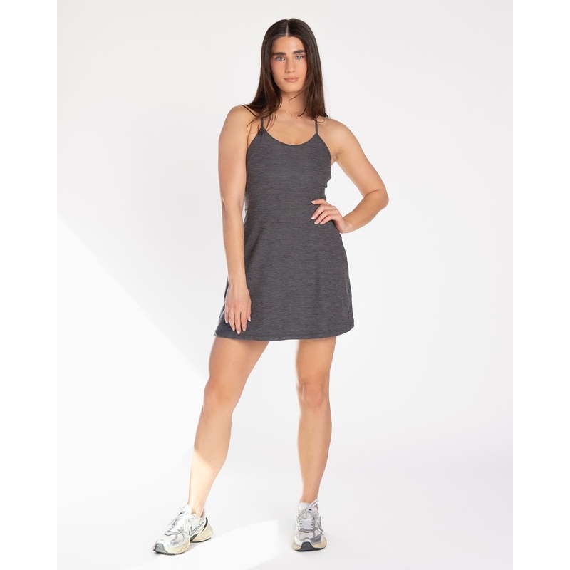 Dynamic Ava Dress – Heathered Magnet – FINAL SALE