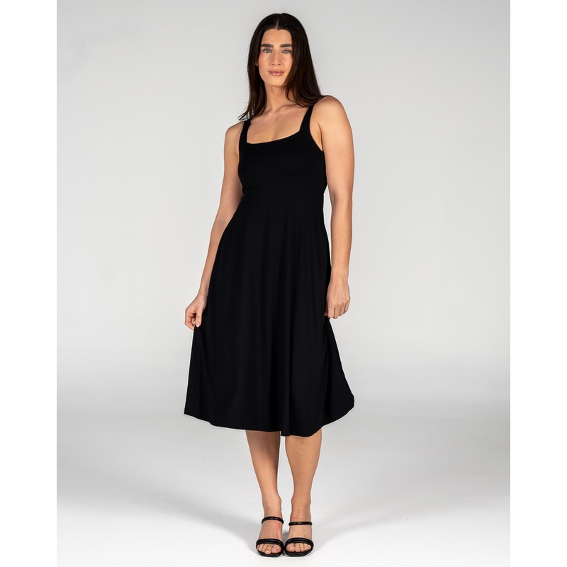 Empire Midi Dress – Black – FINAL SALE