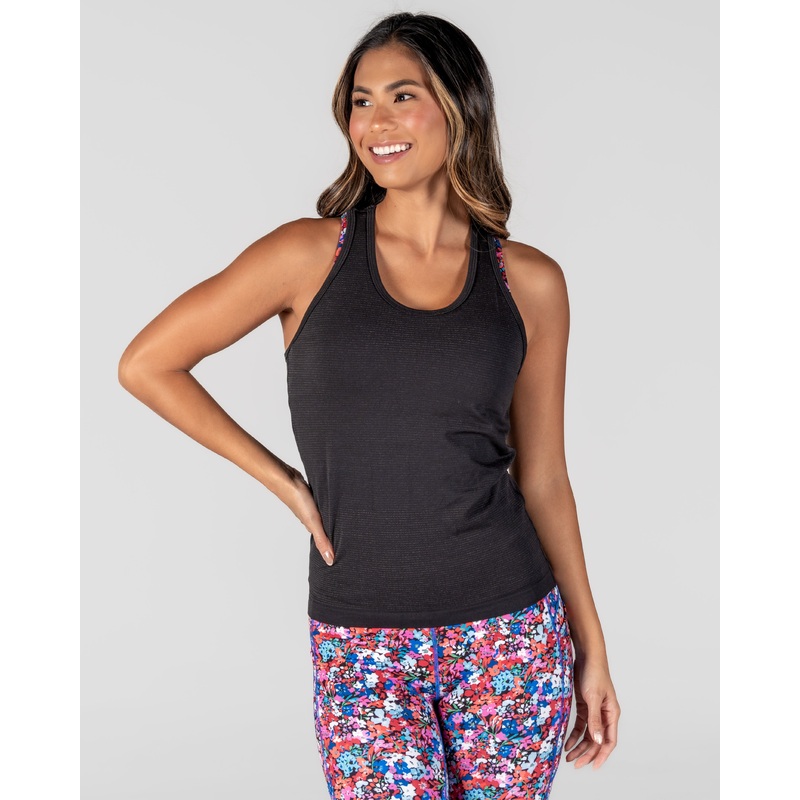 Essential Seamless Tank Long – Black