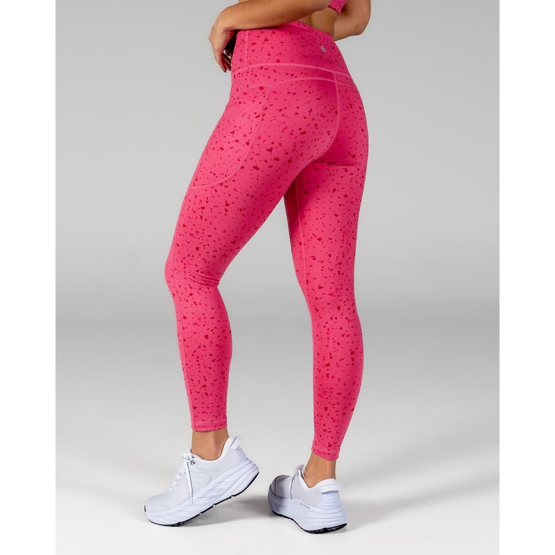 High Waisted Vinyasa 7/8 Leggings – Hibiscus Terrazzo