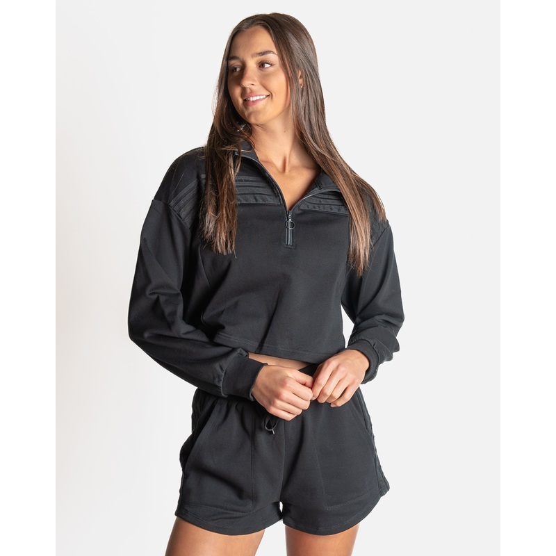 Leisure Quarter Zip – Black (Final Sale)