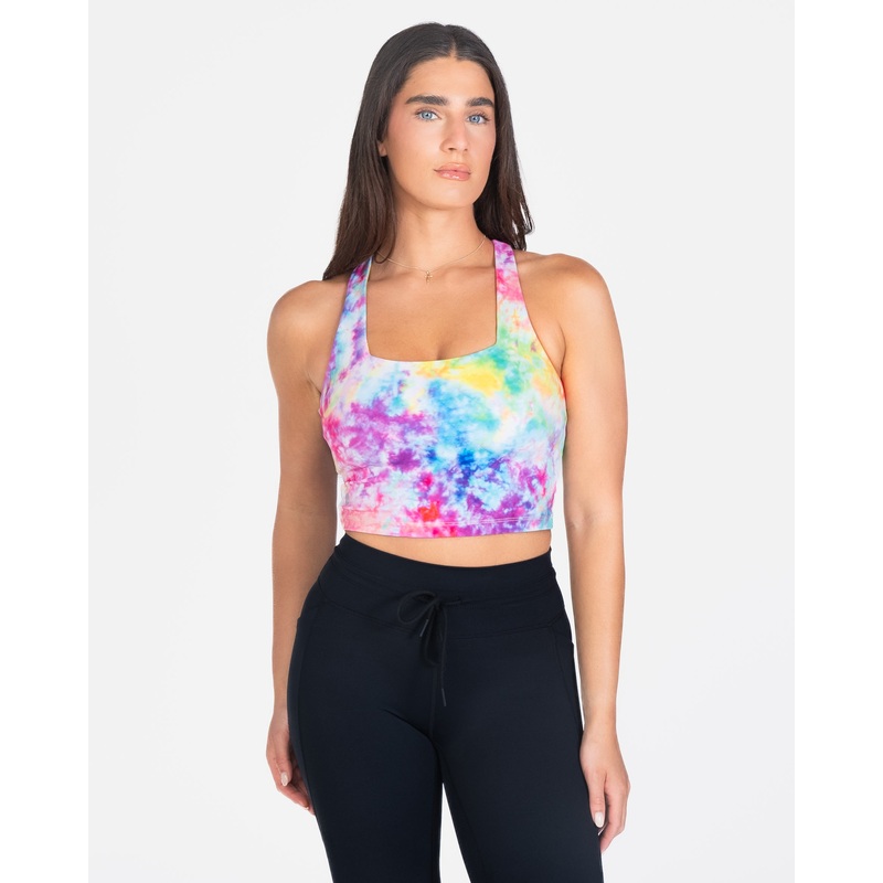 Lux Performance Crop – Rainbow Tie Dye – FINAL SALE