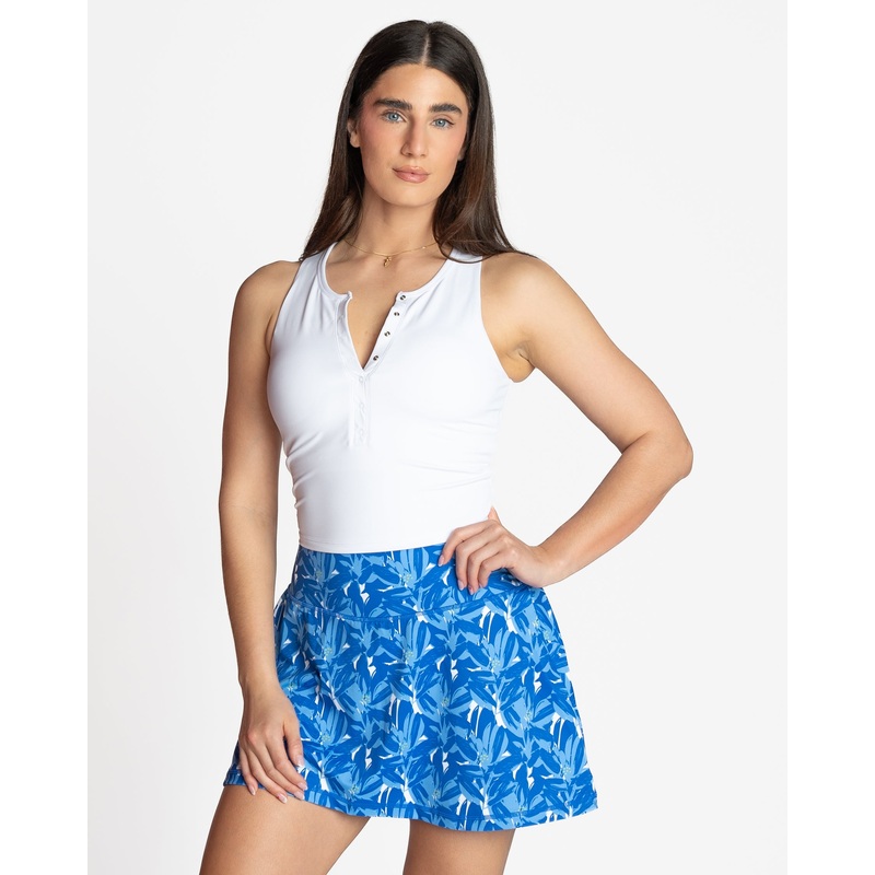 Lux Vinyasa Henley Crop Top – White – FINAL SALE