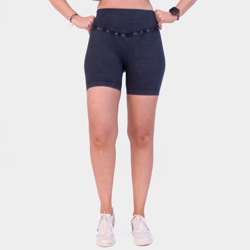 Ribbed Seamless Shorts – Snow Wash Graphite – FINAL SALE