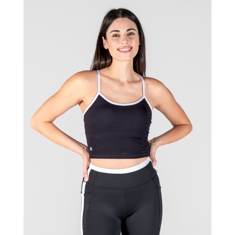 Sculpt Ava Crop Top – Black & White