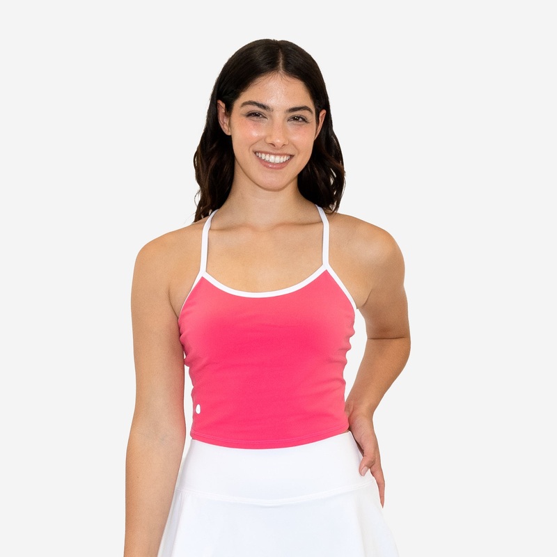 Sculpt Ava Crop Top – Dragonfruit / White