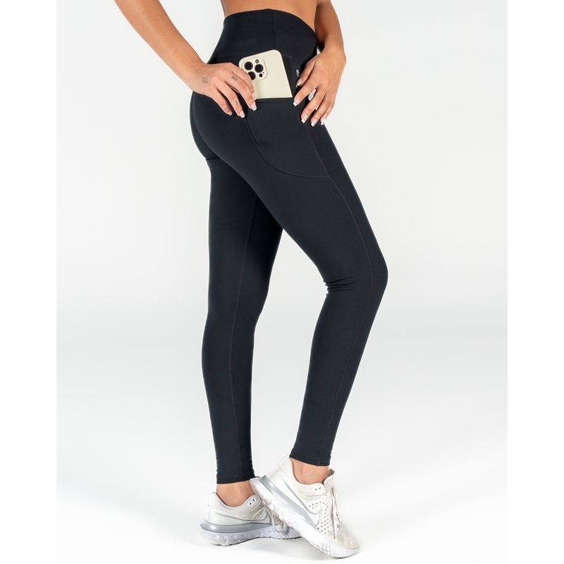 Skin Wrap Front Leggings – Black