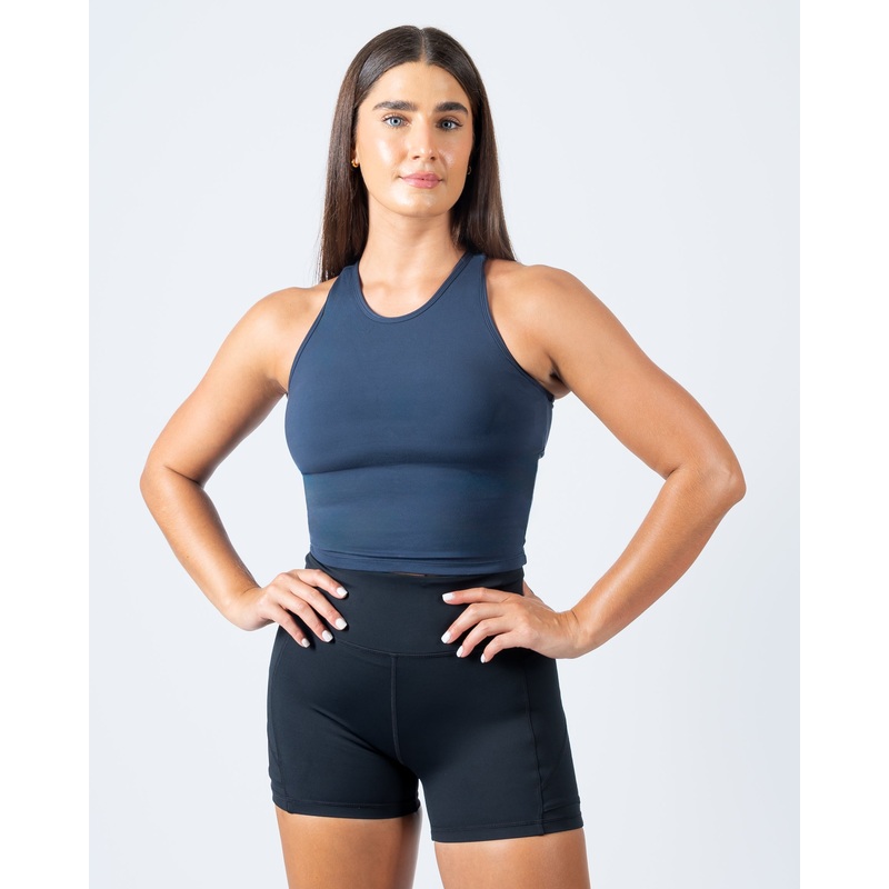 Vinyasa Crop Top – Navy