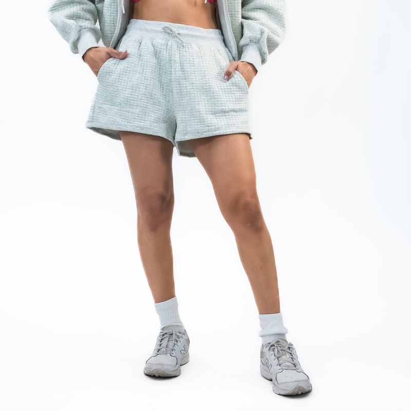 Waffle Time Out Shorts – Light Heathered Gray – FINAL SALE
