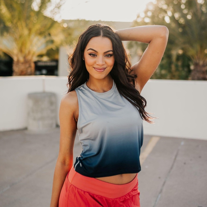 Energy Cropped Tank Top – Sky – FINAL SALE