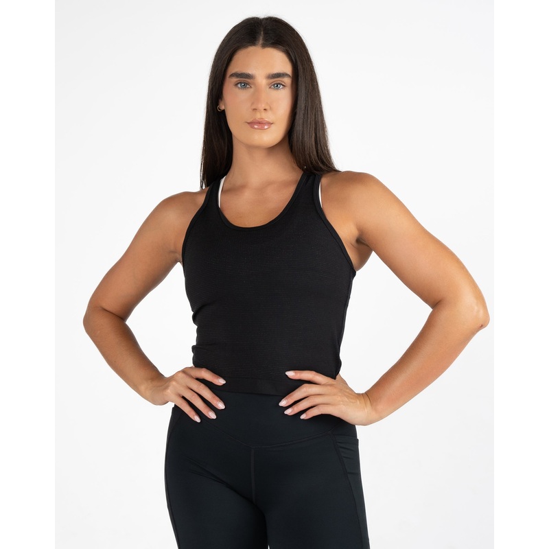Essential Short Seamless Tank – Black