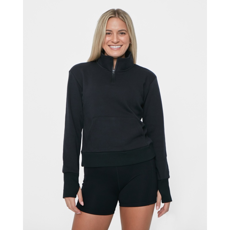 Hailey Classic Half Zip – Black – FINAL SALE