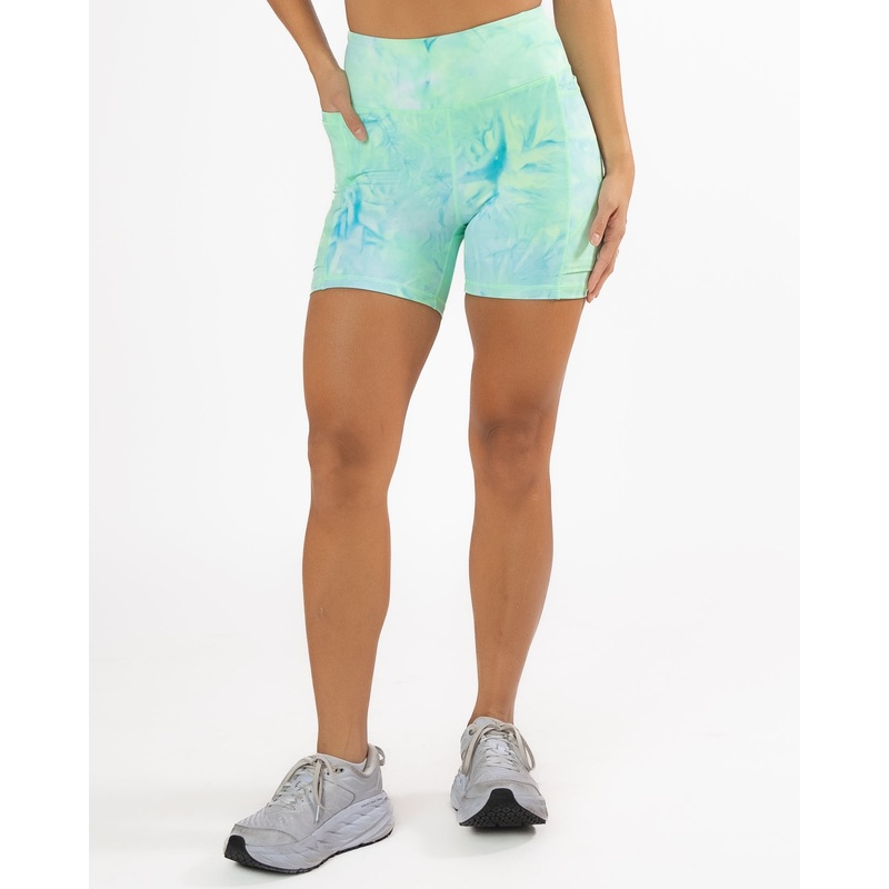 Lux Baseline Shorts (5 in. inseam) – Key Lime Tie Dye – FINAL SALE