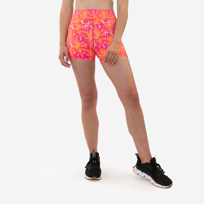 Lux High Waisted Rio Shorts (3.75″) – Tropical Paradise – FINAL SALE