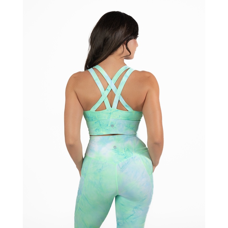 Sierra Sports Bra – Key Lime Tie Dye – FINAL SALE